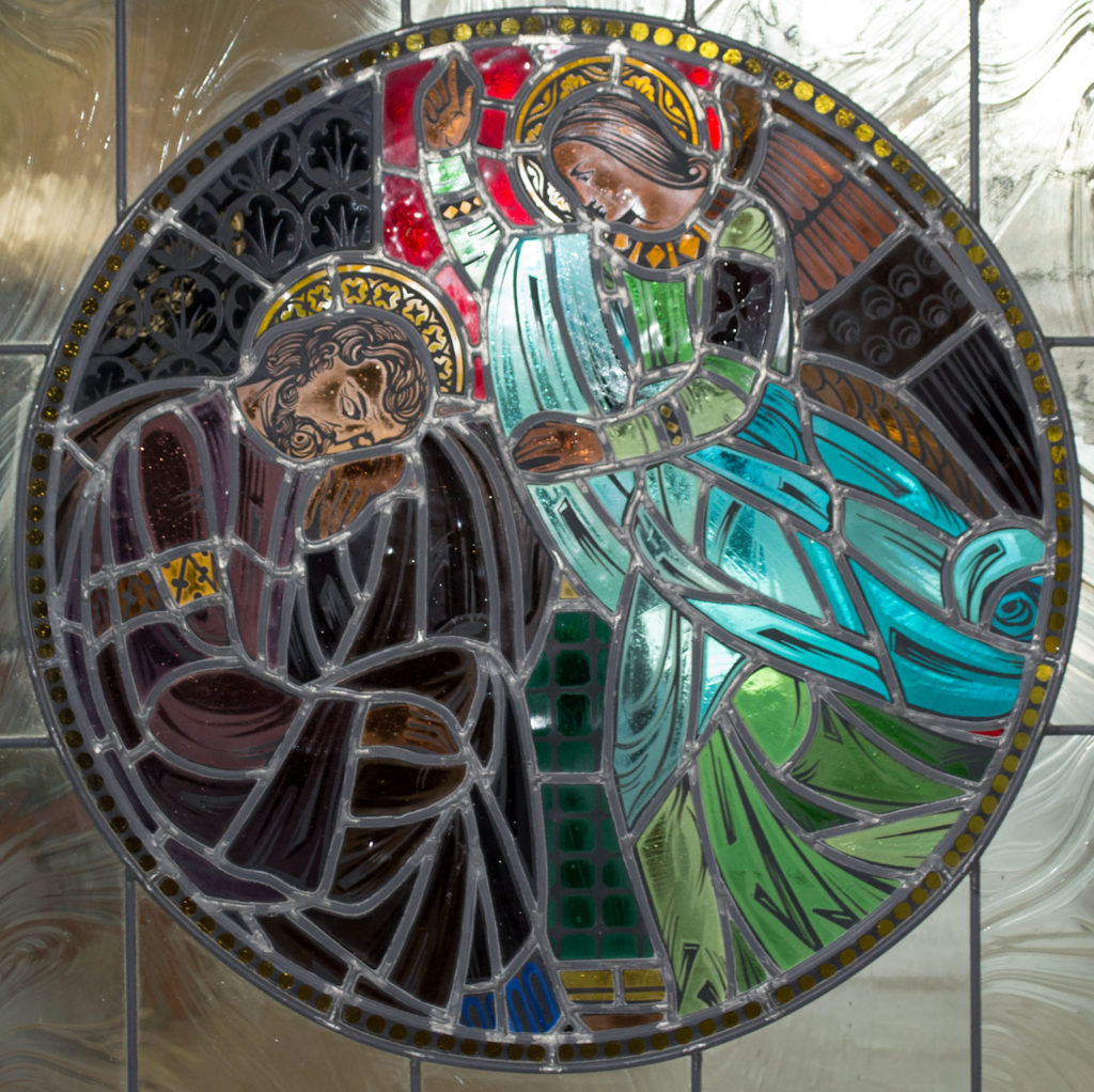 Angel visit to St. Joseph window