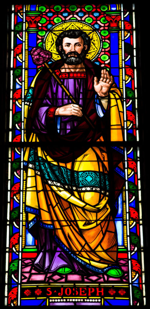 St. Joseph in center of community patrons window